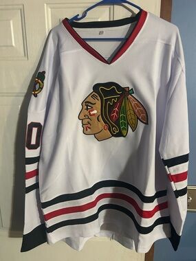 Chicago Blackhawks 2 XL Griswold White Jersey With Fight Strap